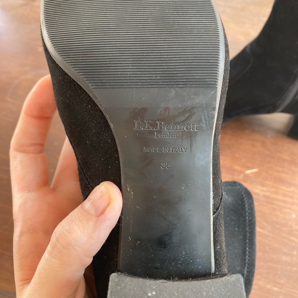 L.k. Bennett Alexis Black Suede Ankle Boots - Picture 3 of 9